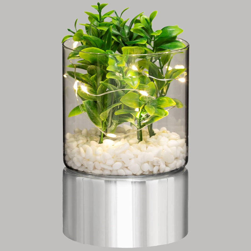 Sztuczna roślina w szkle z oświetleniem LED