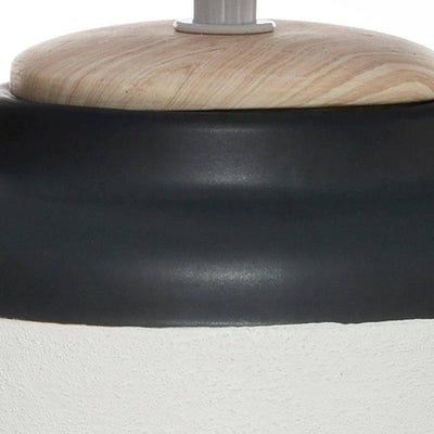 Lampka stołowa ceramiczna CATER, Ø 25 cm, z szarym kloszem