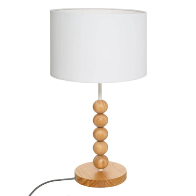 Lampka stołowa NINO z drewnianą podstawą, Ø 25 cm