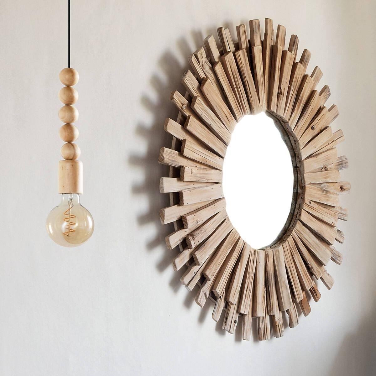Lampa wisząca NINO z drewnianymi koralikami