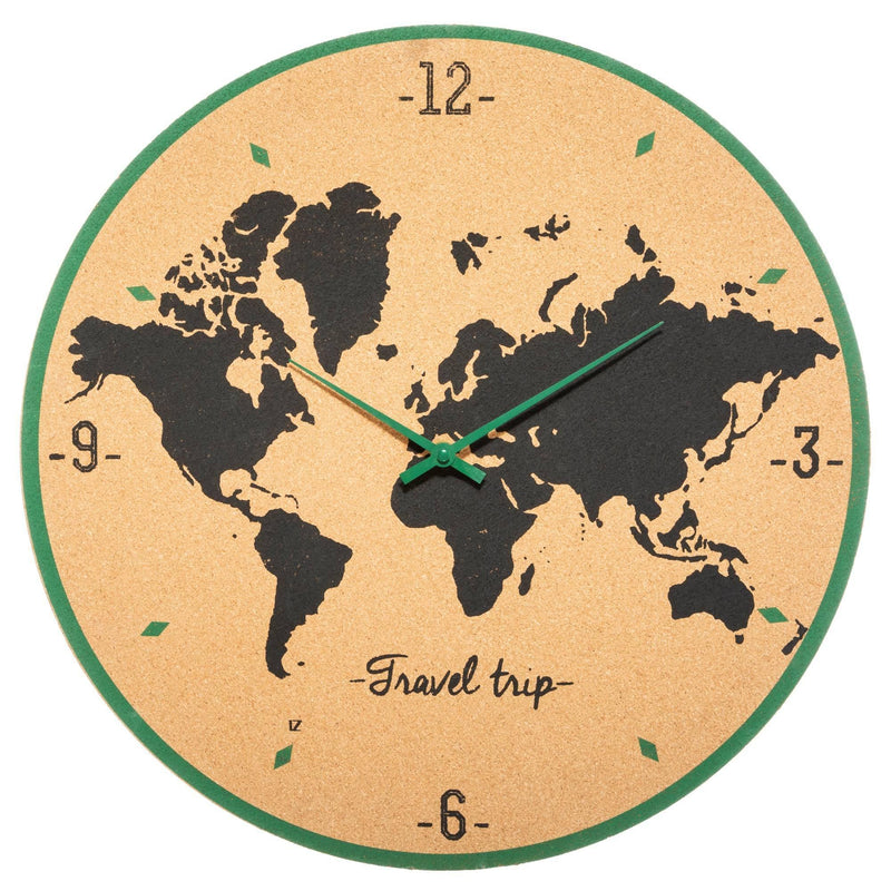 Zegar ścienny z mapą świata, Ø 48 cm