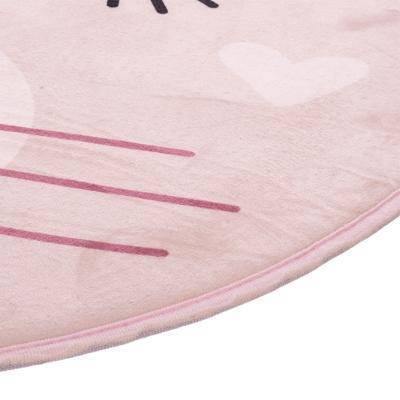 Dywan dla dzieci KOT, różowy, Ø 90 cm