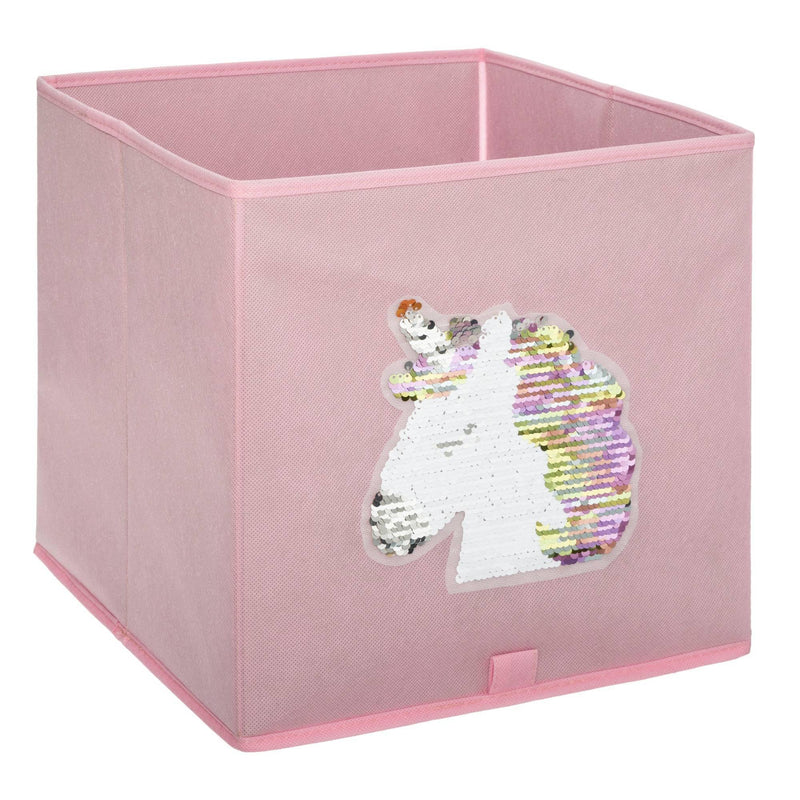Pojemnik tekstylny dla dzieci, różowy z jednorożcem