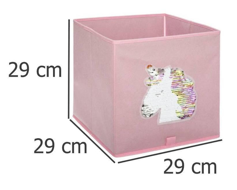 Pojemnik tekstylny dla dzieci, różowy z jednorożcem