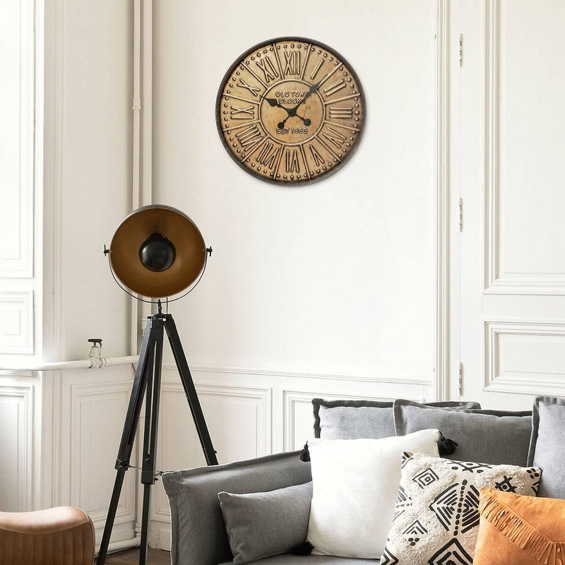 Duży zegar ścienny z metalu, Ø 60 cm