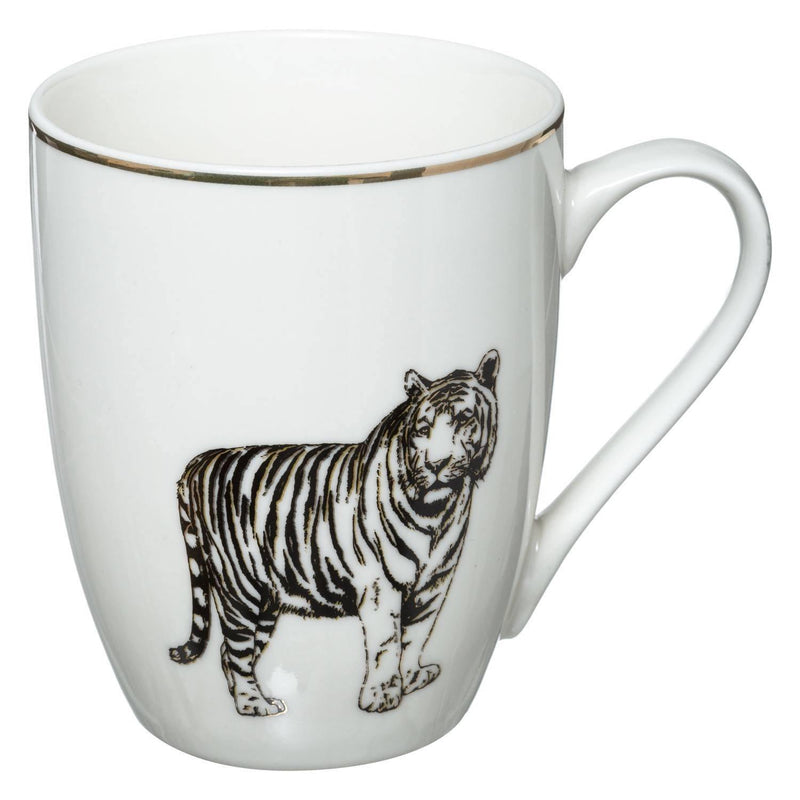 Kubki do herbaty JUNGLE, 2 sztuki, 350 ml, wzór tygrysa