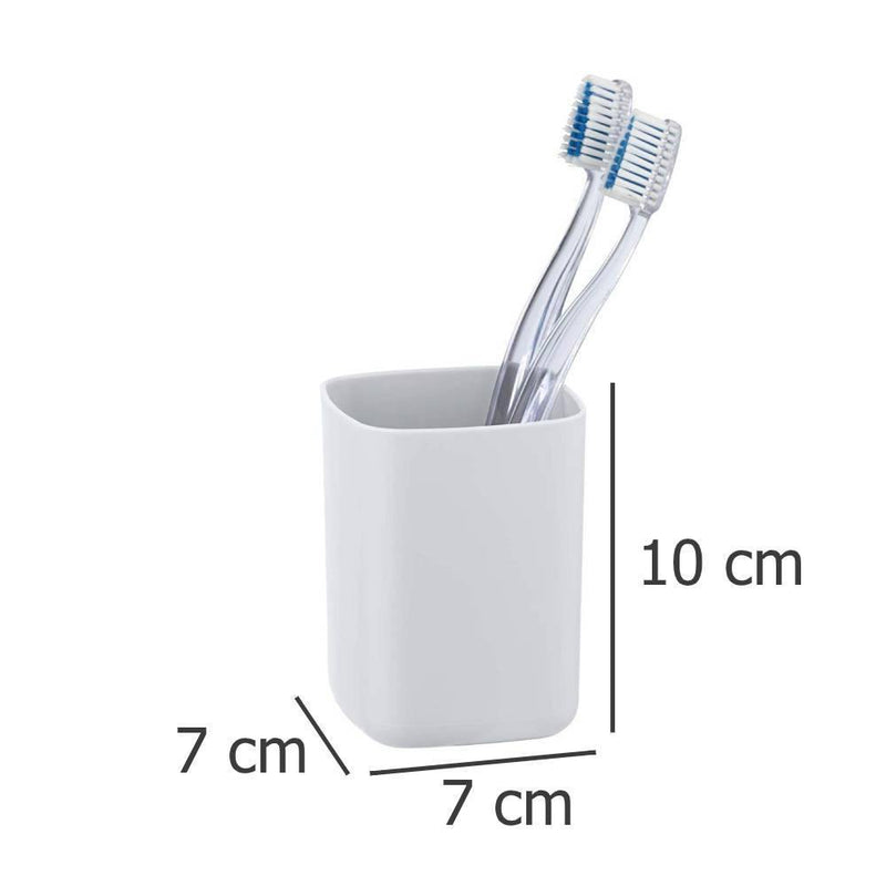 Zestaw: Dozownik do mydła + pojemnik na szczoteczki do zębów BARCELONA, biały, WENKO