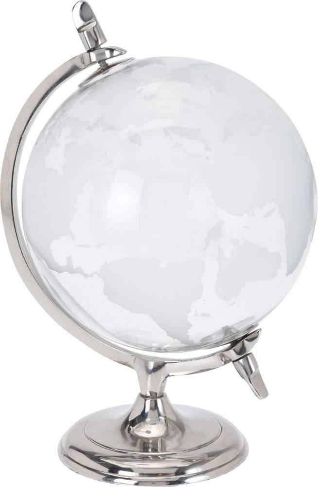 Globus dekoracyjny szklany, Ø 19 cm, na metalowej podstawie