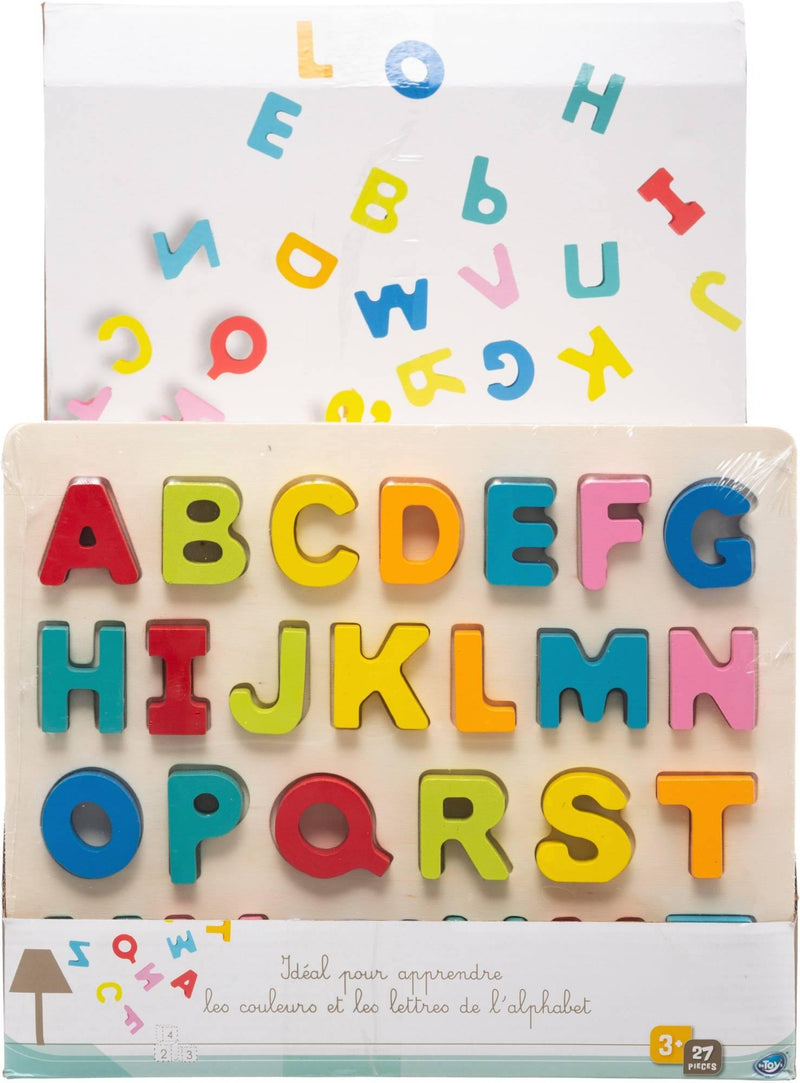 Nauka liter dla dzieci, drewniane puzzle