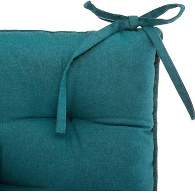 Poduszka na krzesło z welurowym pokryciem, 38 x 38 cm, niebieska