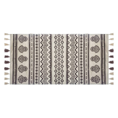 Dywan w etniczne wzory RITUAL, 70 x 140 cm, brązowe akcenty