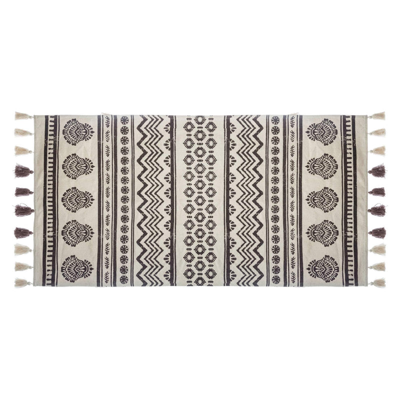 Dywan w etniczne wzory RITUAL, 70 x 140 cm, brązowe akcenty