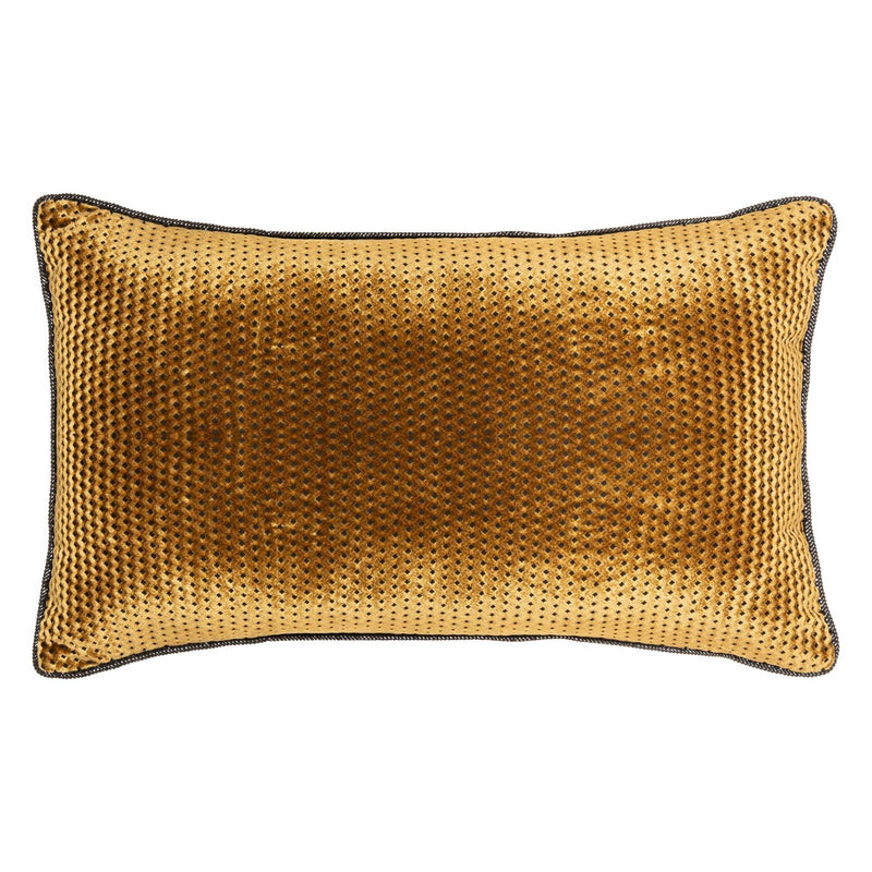 Poduszka dekoracyjna, 50 x 30 cm, złota z lamówką