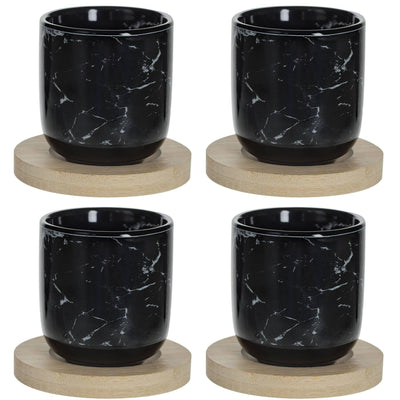 Zestaw kubków ceramicznych GEOMHYGGE, 130 ml, kolor czarny