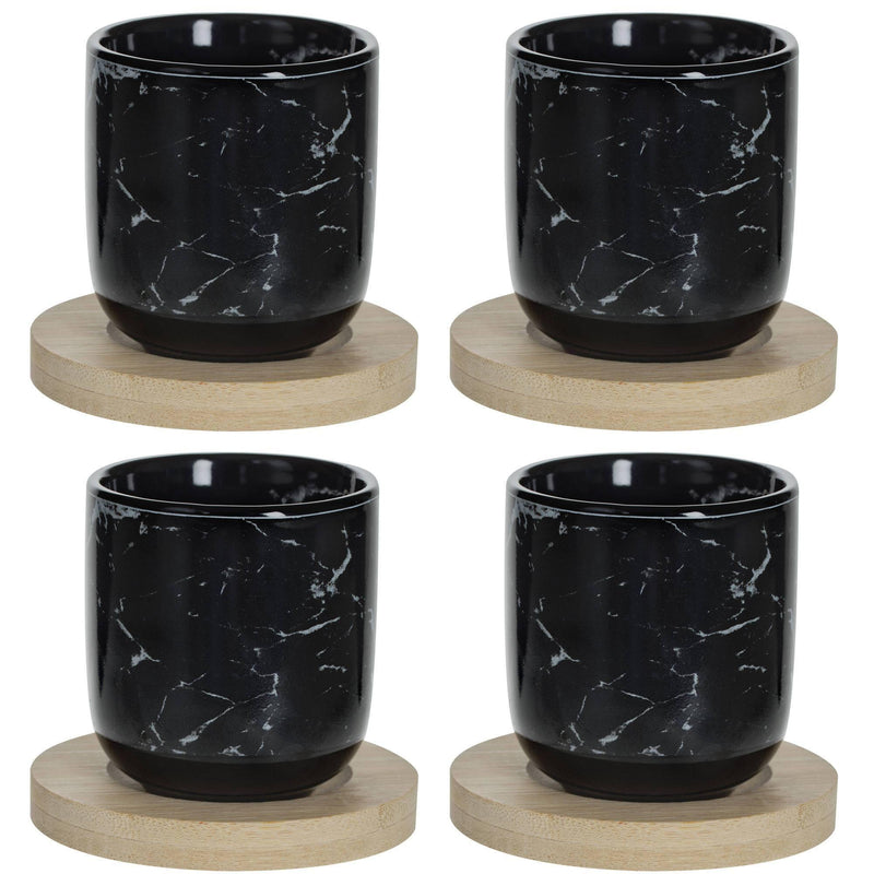 Zestaw kubków ceramicznych GEOMHYGGE, 130 ml, kolor czarny