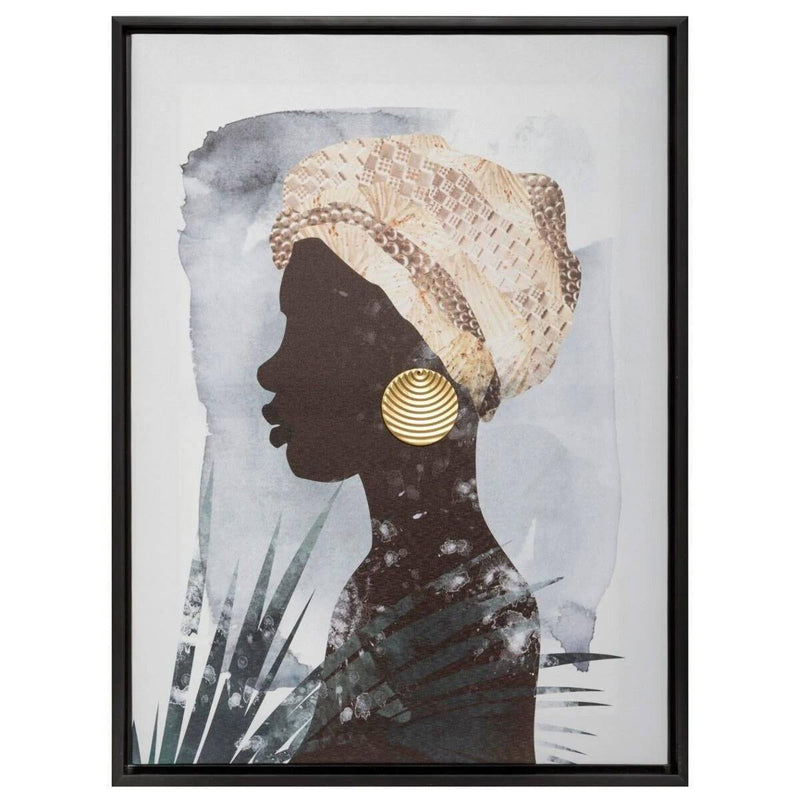 Plakat w ramie, 45 x 60 cm, kobieta ze złotym kolczykiem