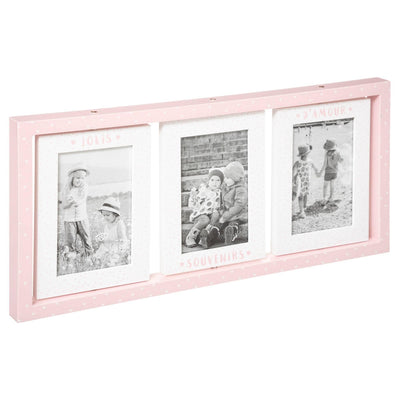 Ramka na 3 zdjęcia SWING, 45 x 21 cm, różowa