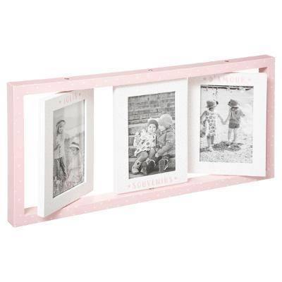 Ramka na 3 zdjęcia SWING, 45 x 21 cm, różowa