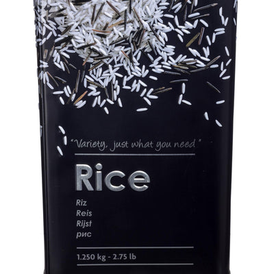 Pojemnik na ryż, 1,25 kg, metal, czarny
