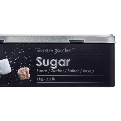 Pojemnik na cukier, 1 kg, metal, czarny