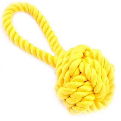 Zabawka dla psa sznur z piłką COSY, żółty