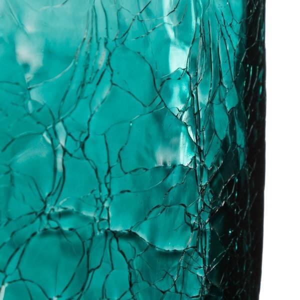 Wazon szklany z efektem popękanego szkła, wys. 30 cm, zielony 