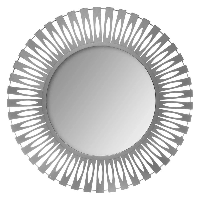 Lustro dekoracyjne okrągłe NOLA, Ø 89 cm, w srebrnej ramie