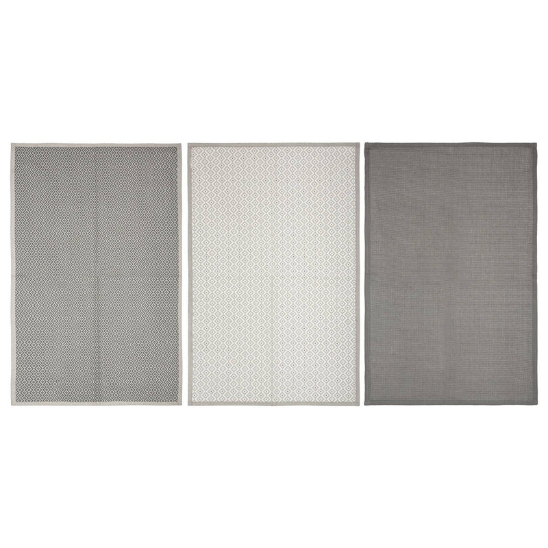 Ręczniki kuchenne z printem, 45 x 70 cm, 3 sztuki, szare