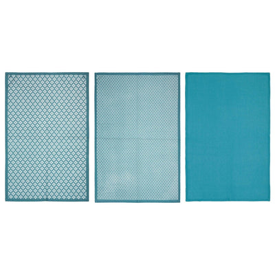 Ręczniki kuchenne z printem, 45 x 70 cm, 3 sztuki, niebieskie