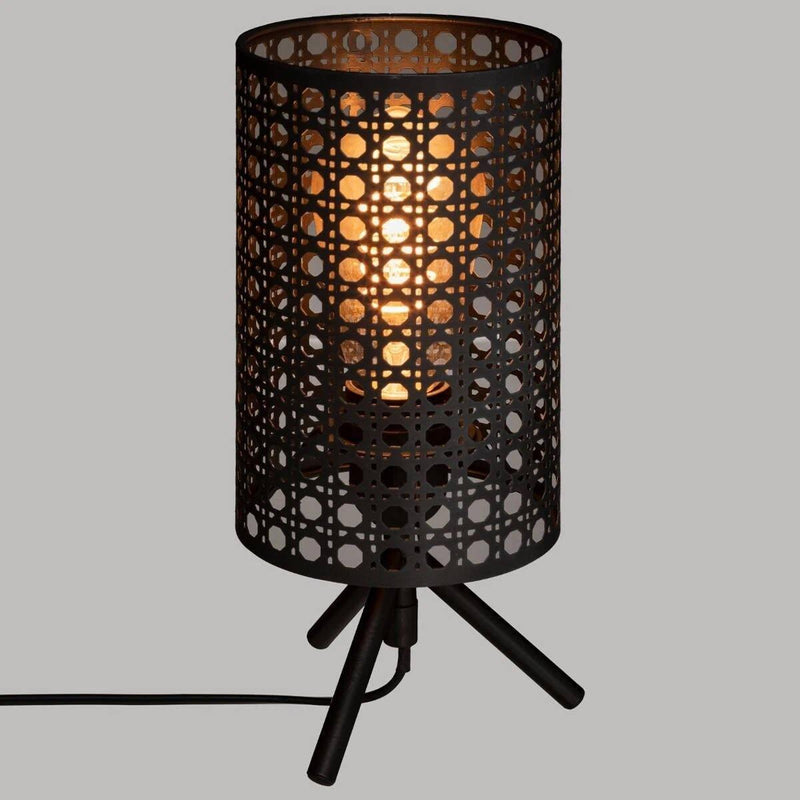 Lampa stołowa KATEL, z ażurowym kloszem, wys. 28 cm