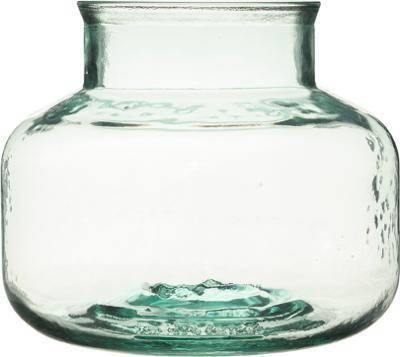 Świecznik szklany, Ø 19 cm, szkło z recyklingu