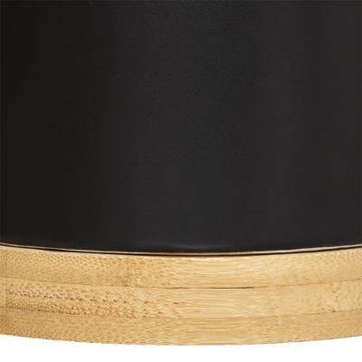 Doniczki ceramiczne z bambusowym spodem, 2 sztuki, czarne
