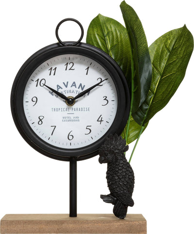 Zegar stołowy CUBA, z dekoracją z liści