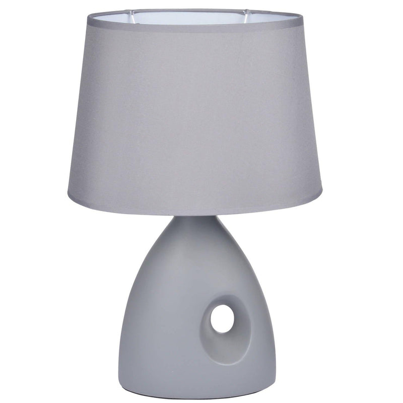 Lampa stołowa na ceramicznej podstawie, Ø 26 cm, szara