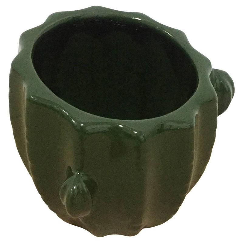 Doniczka ceramiczna w kształcie kaktusa, Ø 10 x 10 cm, ciemnozielona
