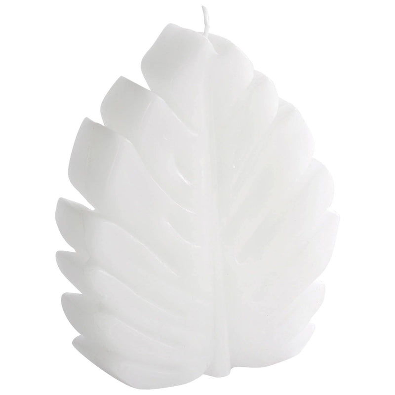Świeca dekoracyjna WINTER GARDEN, w kształcie liścia, biała