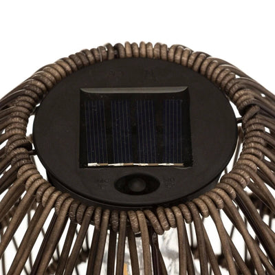 Lampion solarny z plecionym kloszem, Ø 21cm