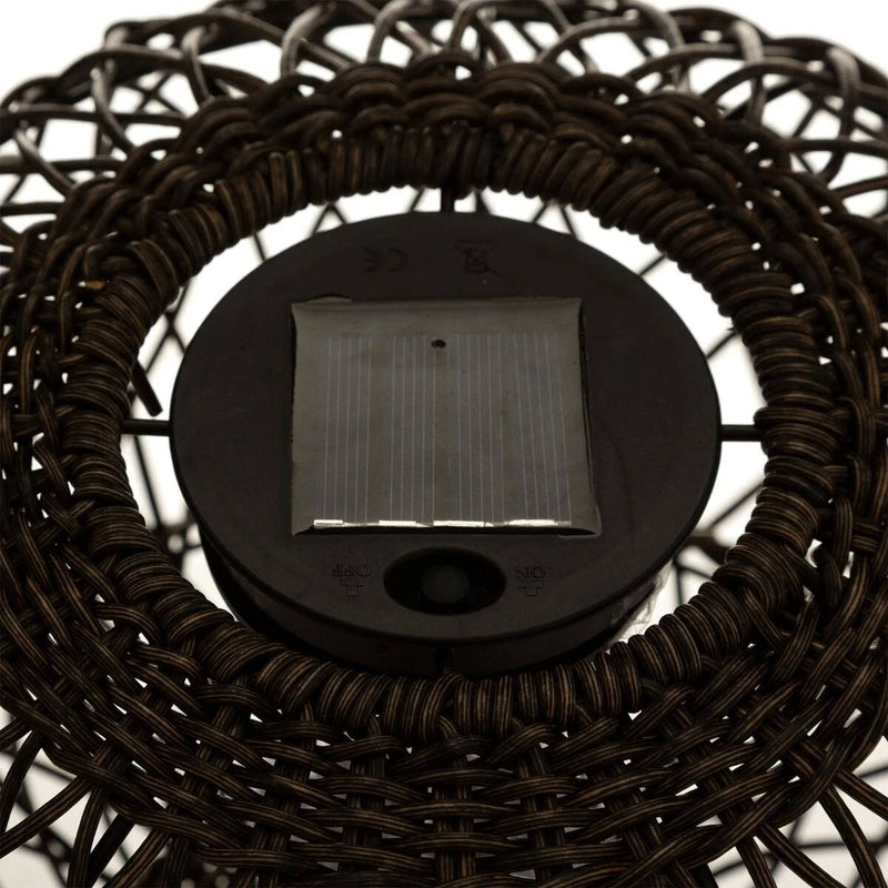 Lampion solarny z plecionym kloszem, Ø 31 cm