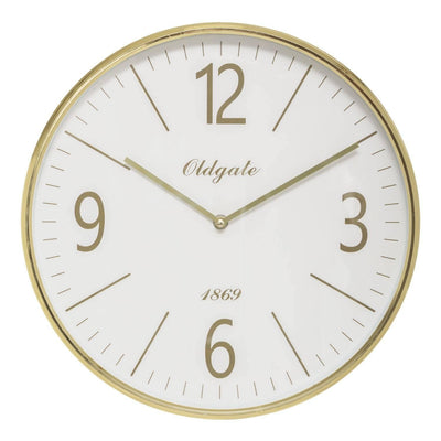 Zegar ścienny złoty CLEO, Ø 35,5 cm, tworzywo sztuczne