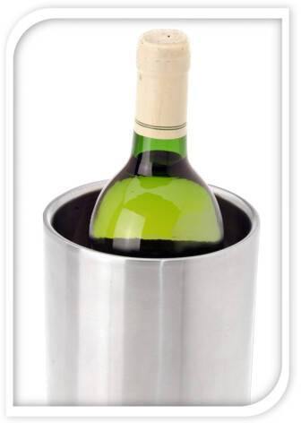 Schładzacz do butelek wina, Ø 12 cm, srebrny mat
