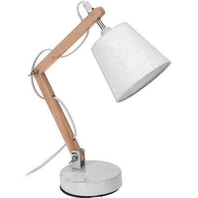 Lampka na biurko z metalowym kloszem, wys. 25,5 cm, biała