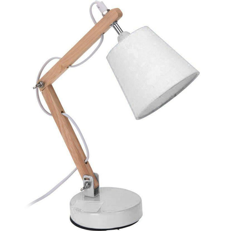Lampka na biurko z metalowym kloszem, wys. 25,5 cm, biała