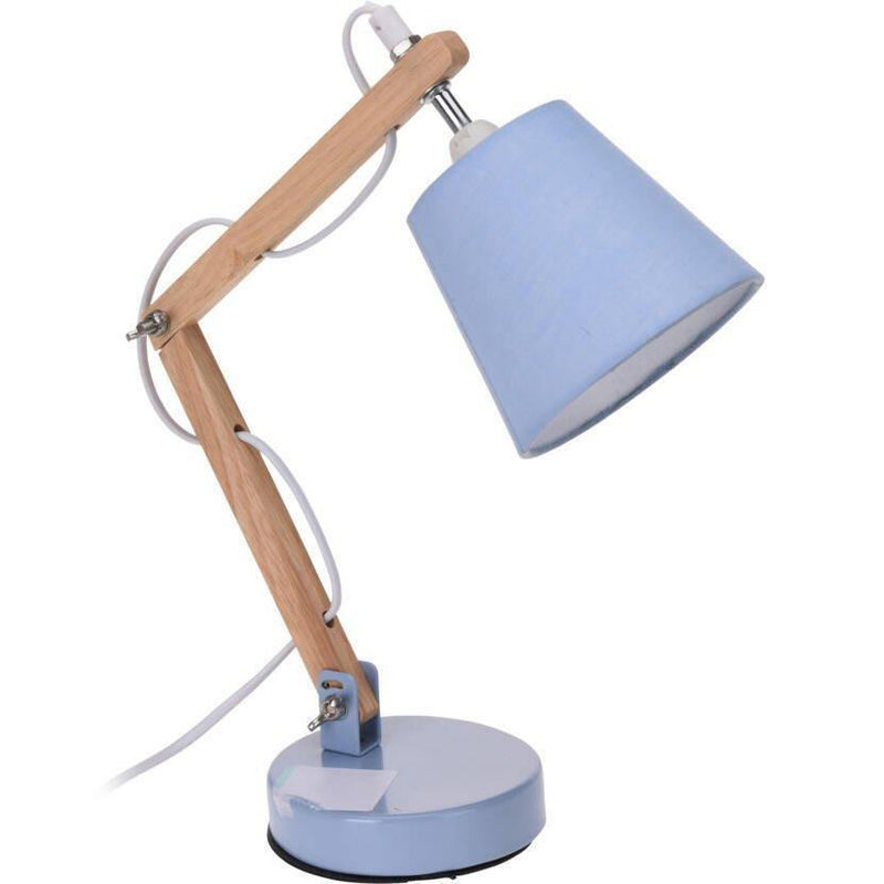 Lampka na biurko z metalowym kloszem, wys. 25,5 cm, niebieska