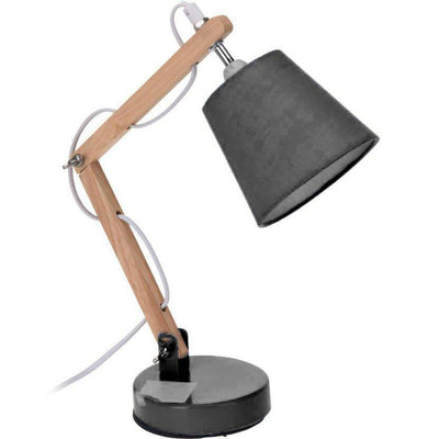 Lampka na biurko z kloszem, wys. 25,5 cm, szara