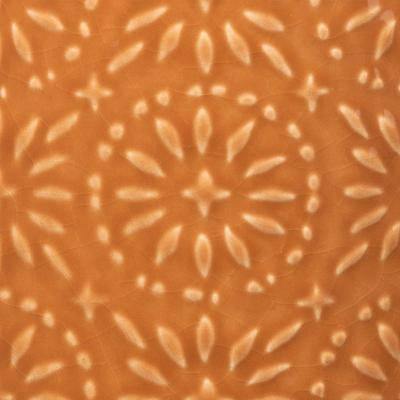 Wazon ceramiczny z tłoczonym wzorem, wys. 22 cm, pomarańczowy