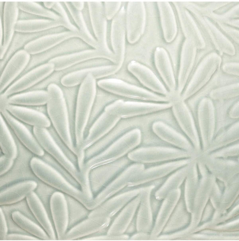 Doniczki ceramiczne z motywem roślinnym, 2 sztuki, jasnozielone