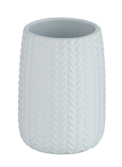 Pojemnik na szczoteczki do zębów BARINAS, ceramiczny, biały, Ø 7,4 cm, Wenko
