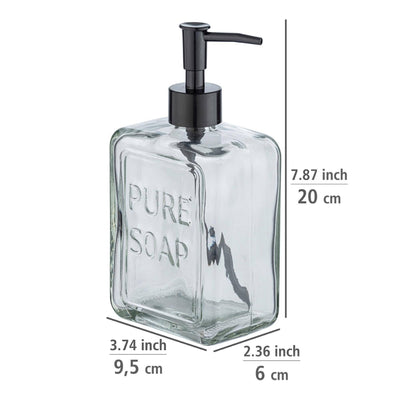 Dozownik do mydła w płynie PURE, przezroczyste szkło, 550 ml, WENKO