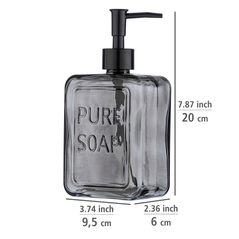 Dozownik do mydła w płynie PURE, czarne szkło, 550 ml, Wenko