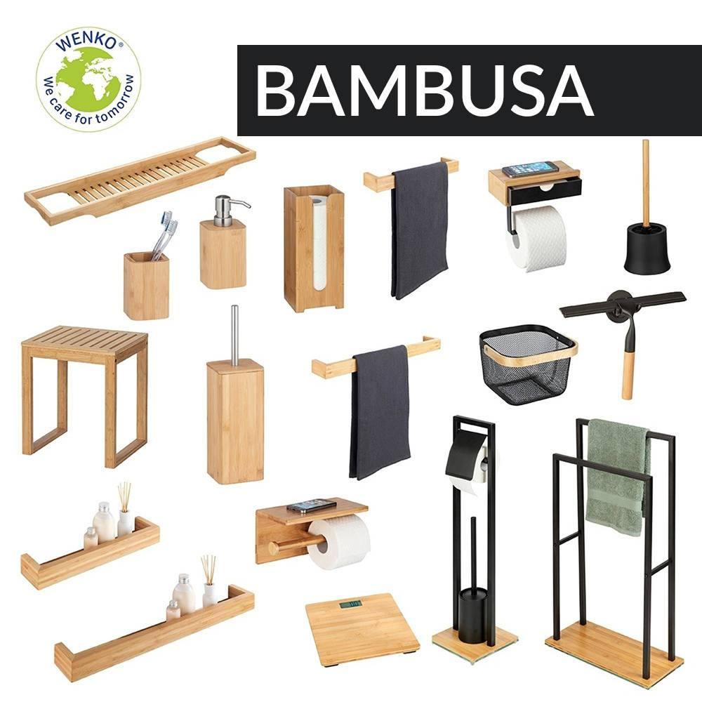 Bambusowa półka na wannę BAMBUSA, 70 x 16 x 4,5 cm, WENKO